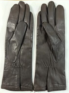 Vintage Grandoe Womens Brown Leather Gloves Small S Lined Winter Driving Classic